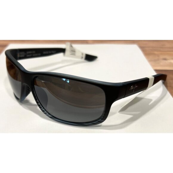 Maui Jim Kaiwi Channel Grey Black Stripe Sunglasses 840-11D Made in Italy - Picture 7 of 9